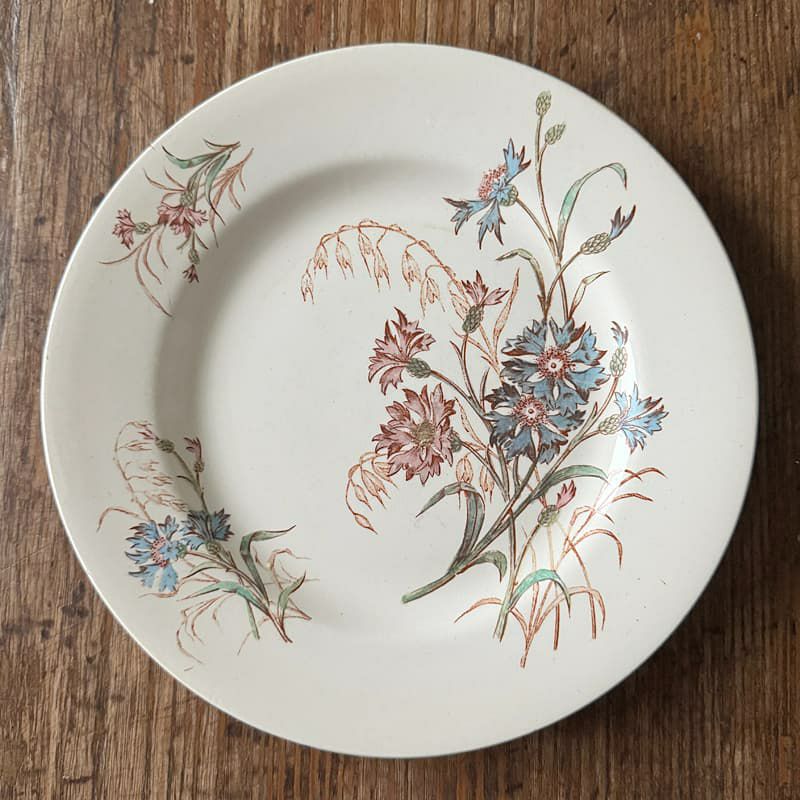 Luneville リュネヴィル BLEVET 矢車菊 平皿 Φ24cm | イタリア食材専門