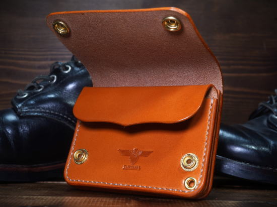 TRWS-C キャメルのサドルレザーのトラッカーウォレット