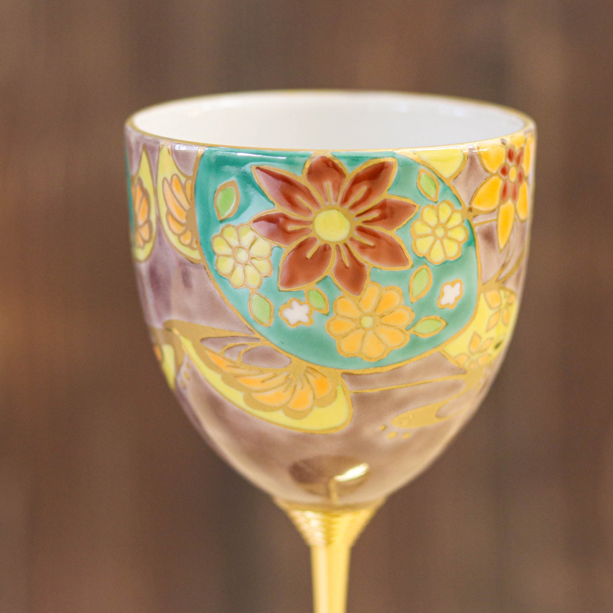 九谷焼 ワインカップ | 花きらり | 海亀 | 美山窯