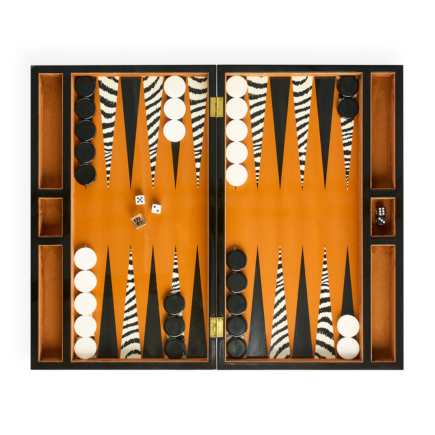 Zebra Backgammon Set in Lacquer and Velvet | Jonathan Adler