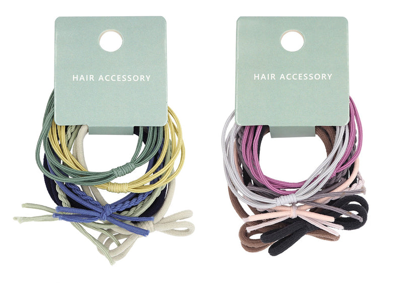 ヘアゴムセット（リボンミックス、くすみカラー） - スリーピーネット
