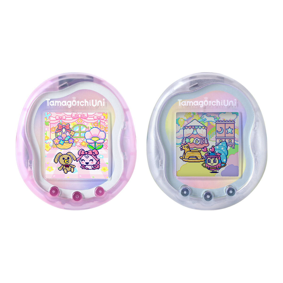 NEW] Tamagotchi Uni - Aurora Pink | Prism White Premium Bandai