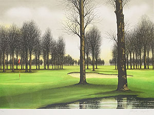 ジャック・デペルト「ゴルフ場」版画45.5×65.5cm