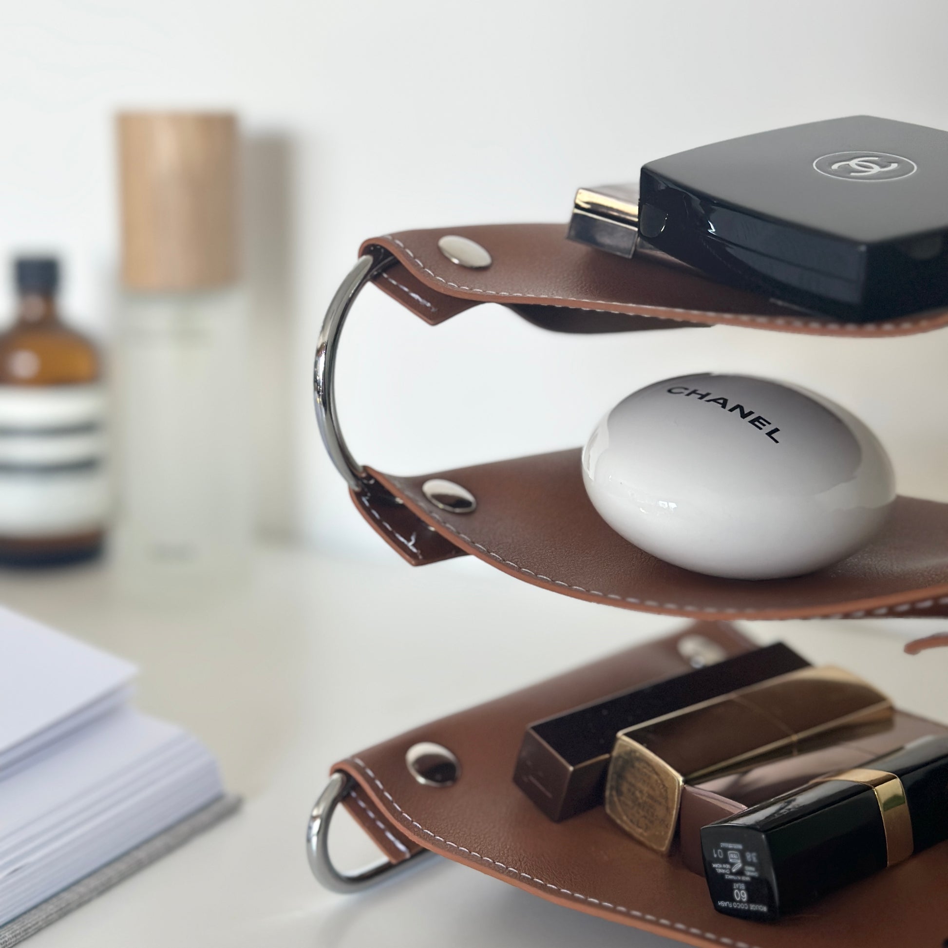 トレイ｜レザー調3段トレイ - インテリアセレクト territory