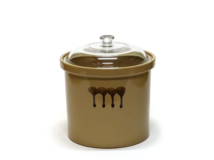 常滑焼 久松窯 かめ おふくろ ガラス蓋付 5.4L アイボリー の通信販売