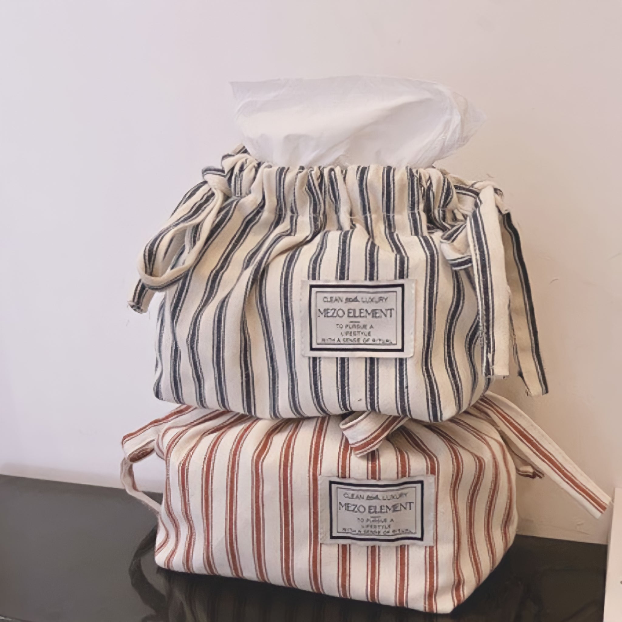 ストライプ巾着ティッシュケース – kocol