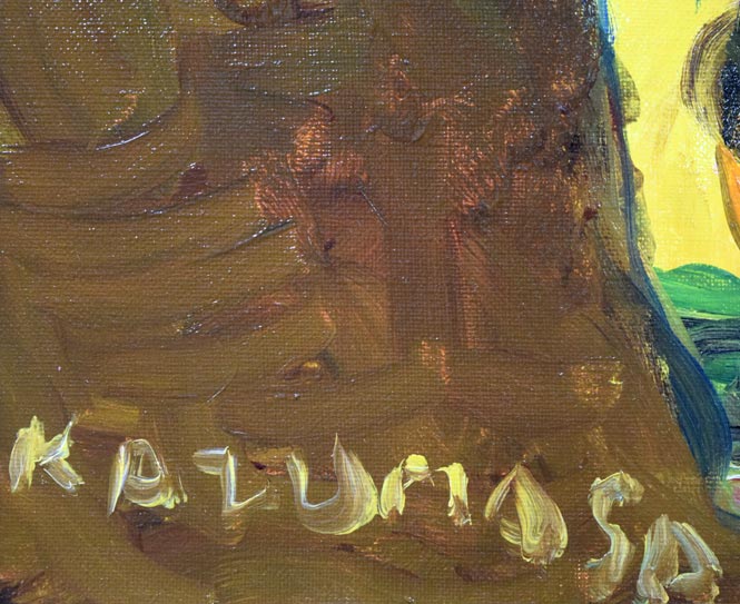 中川一政「椿」油絵・F6号 絵画買取・販売の小竹美術