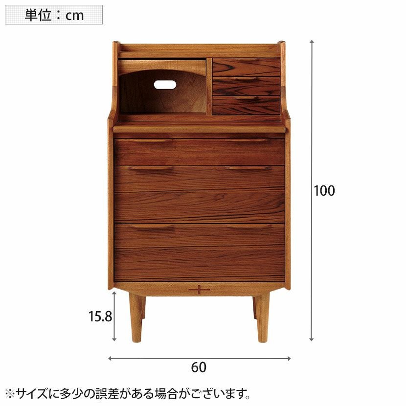 設置無料】幅60cm ライティングビューロー EDDA 木製 天然木 鏡付き