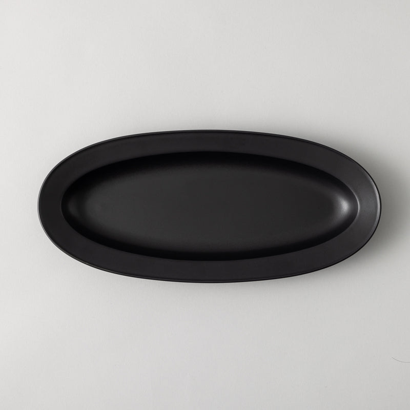 kuros'オリジナル釉薬】美濃焼 オーバル皿 31cm 黒 箱入り – kuros.style