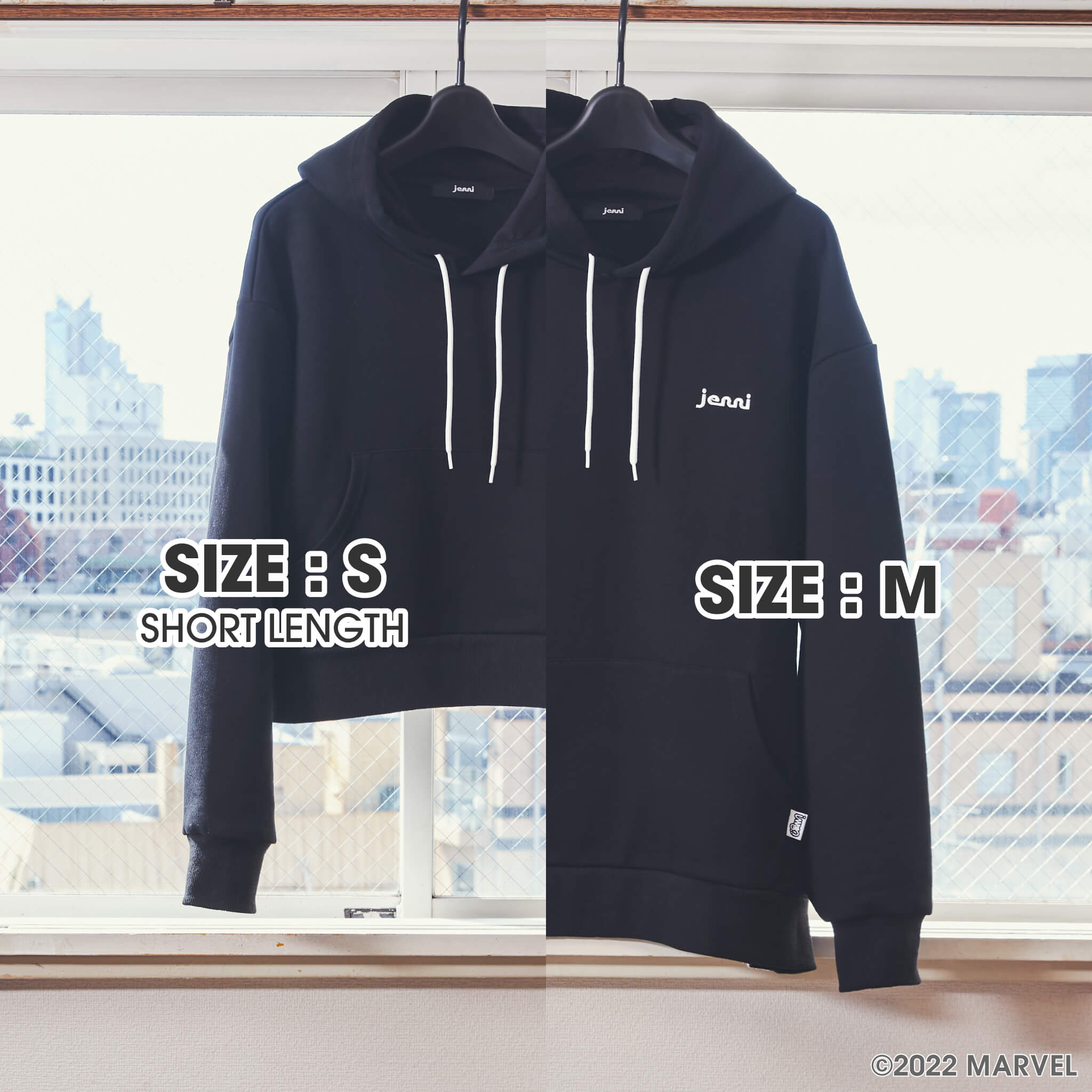 JENNI / MARVEL バックプリントフードパーカー – L LABEL