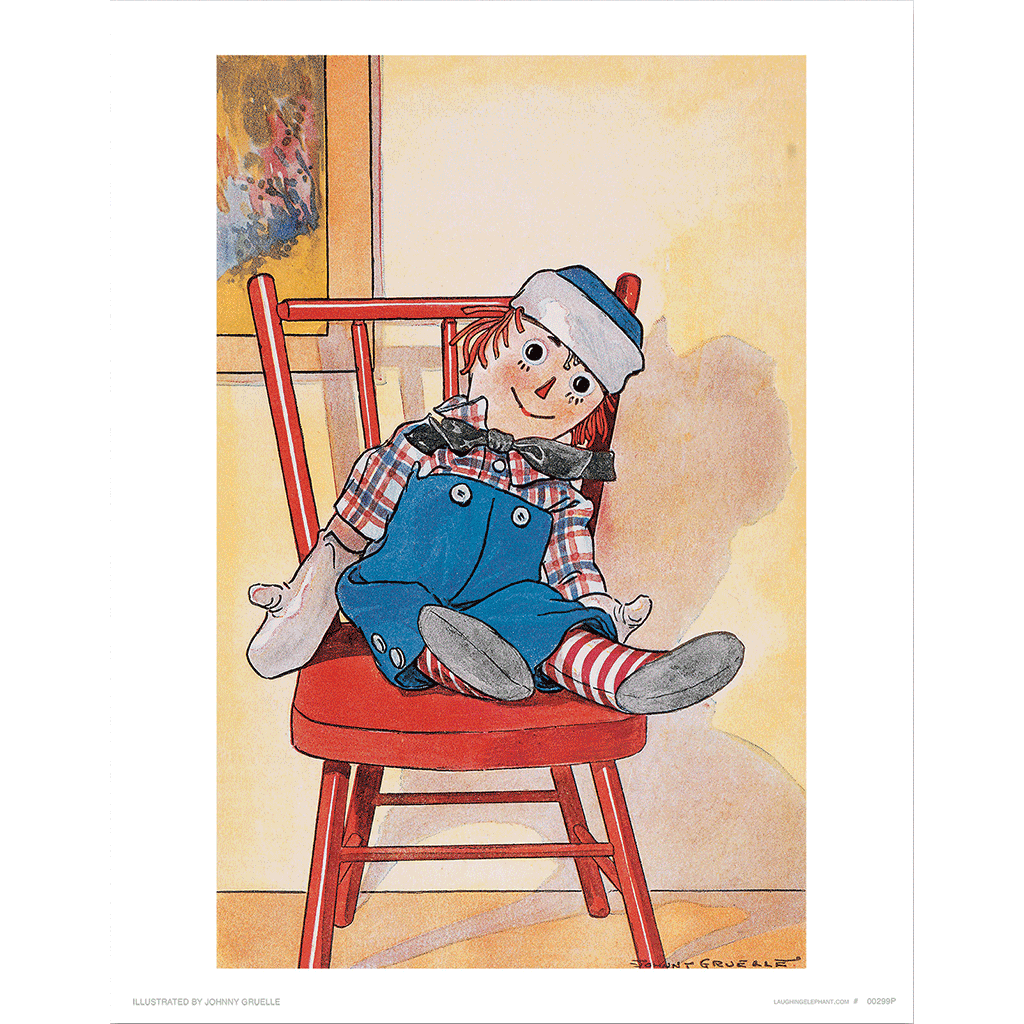 Raggedy Andy Relaxing - Dolls Art Print – Laughing Elephant