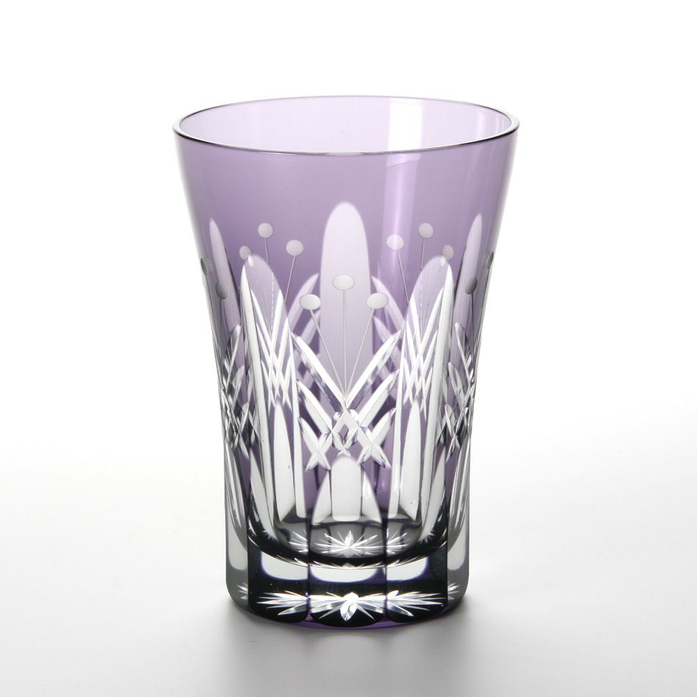 伝統工芸】田島硝子 江戸切子 映見玉矢来 タンブラー パープル TG05-15