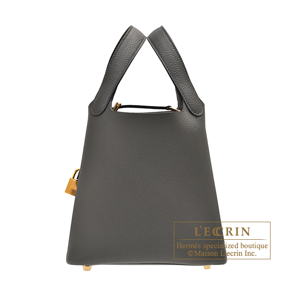 Hermes Picotin Lock bag 18/PM Graphite Maurice leather Gold