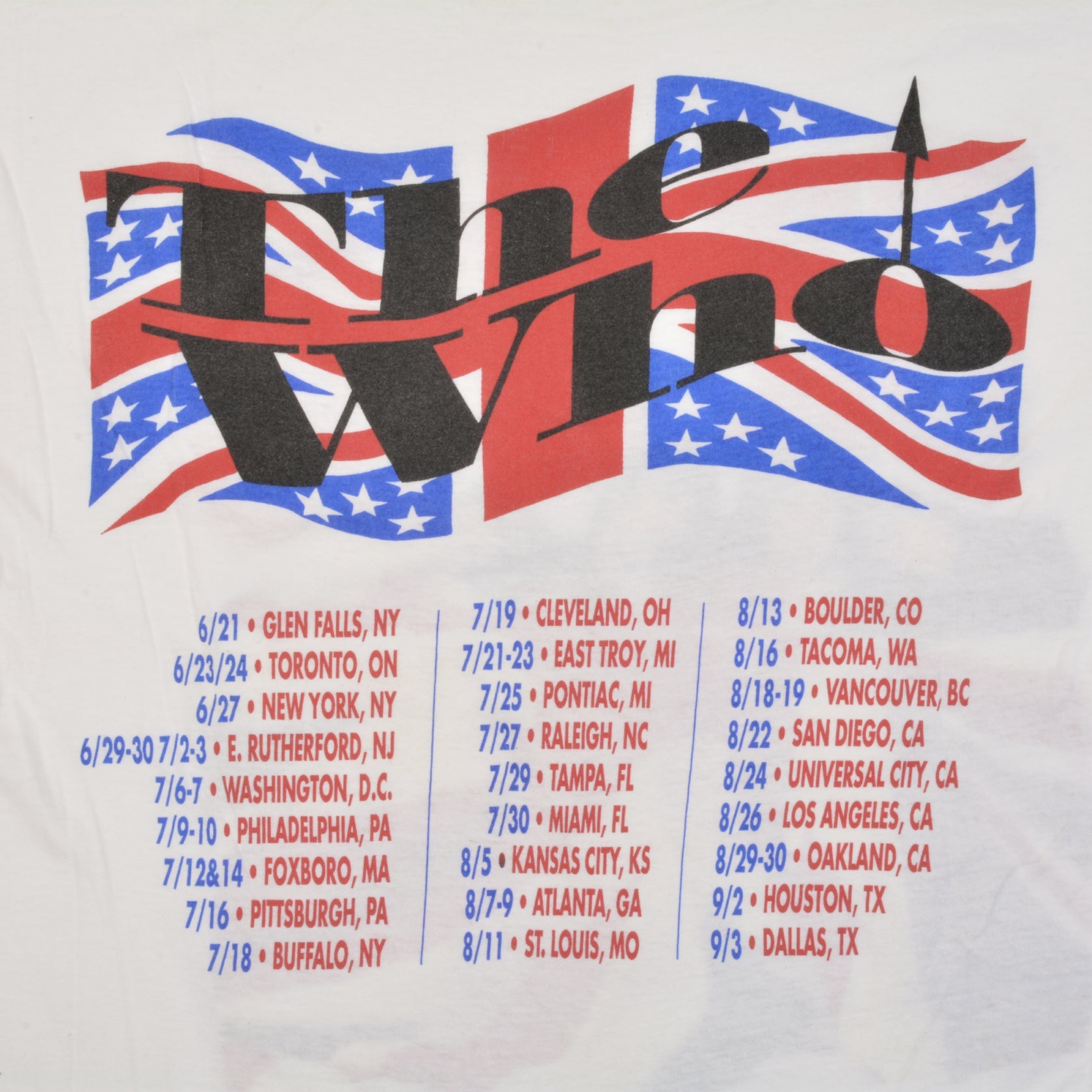 White Vintage T-Shirt - The Who The Kids Are Alright Tour 1989 - L