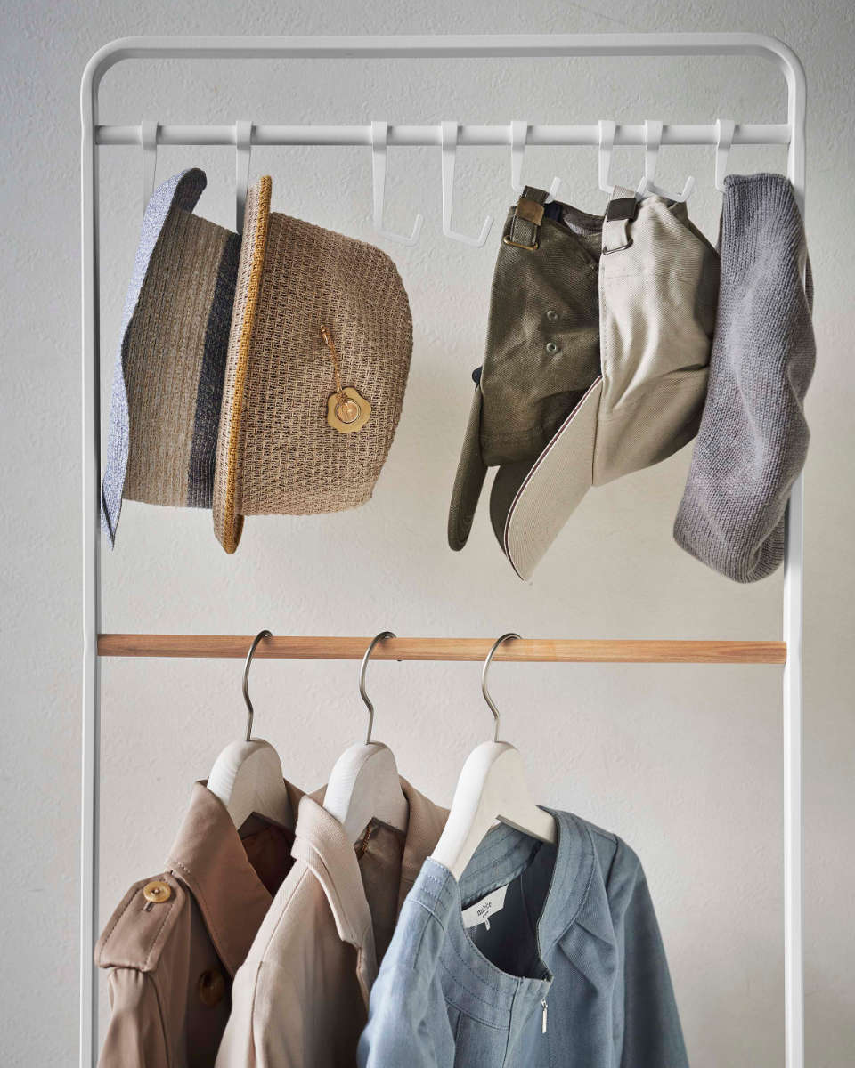 山崎実業 tower 帽子収納フック付きコートハンガー タワー （ タワー