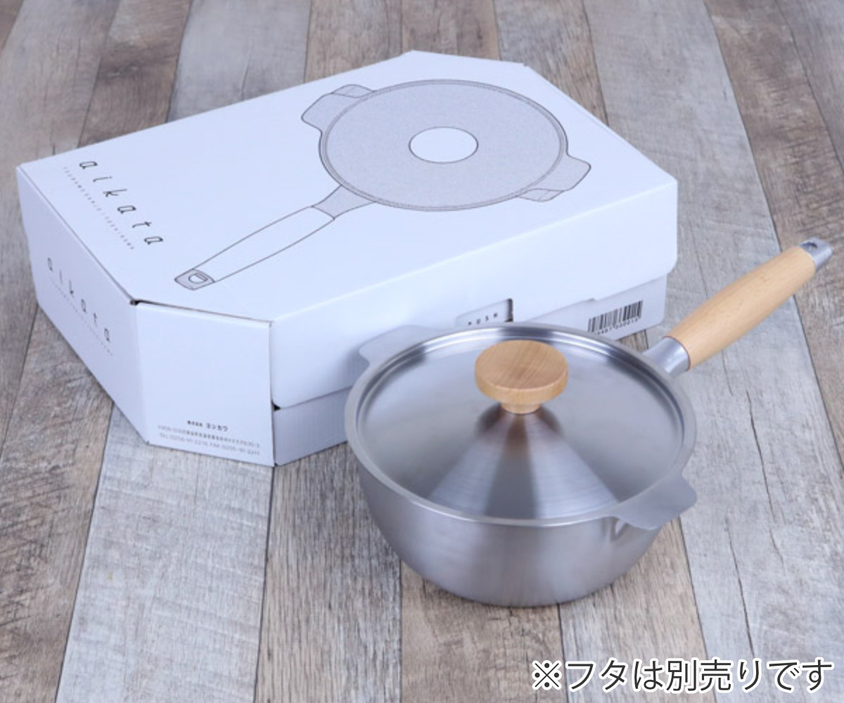 雪平鍋 18cm IH対応 アイカタ 両口 ステンレス製 日本製 片手鍋 （ 行