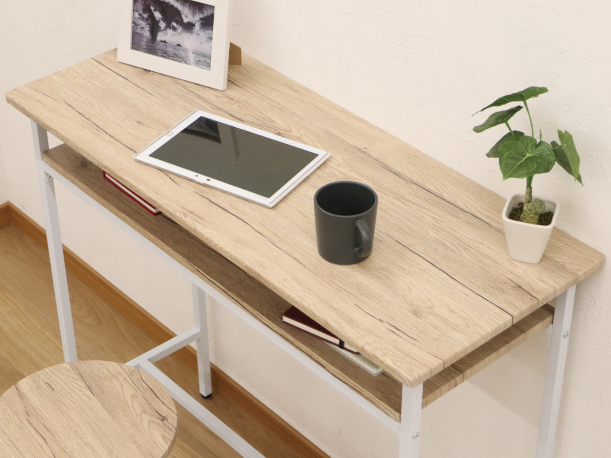 dショッピング |カウンターテーブル 幅100cm 奥行40cm ラック 木目調