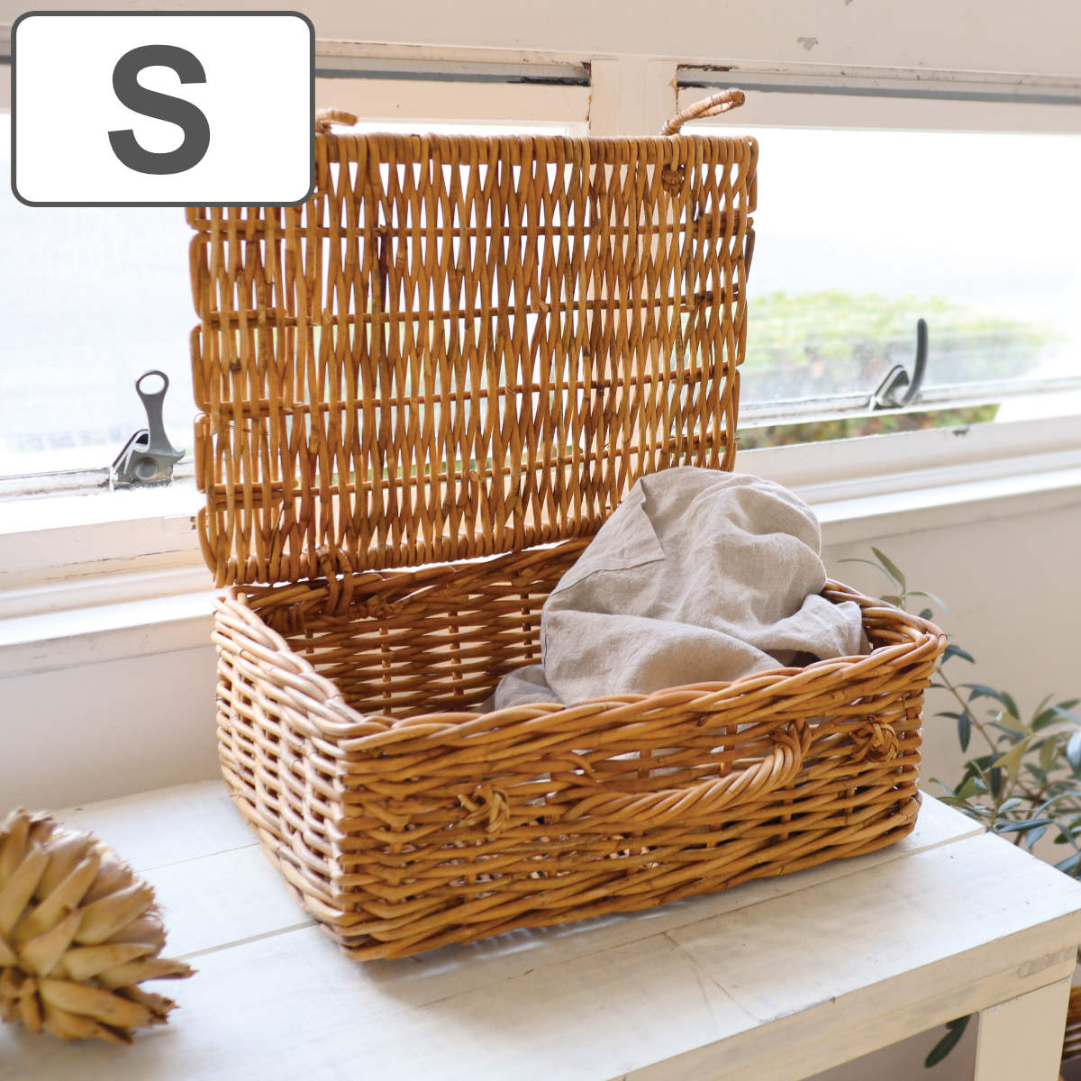 バスケット アラログ バゲッジバスケットS ラタン （ かご 収納 皮