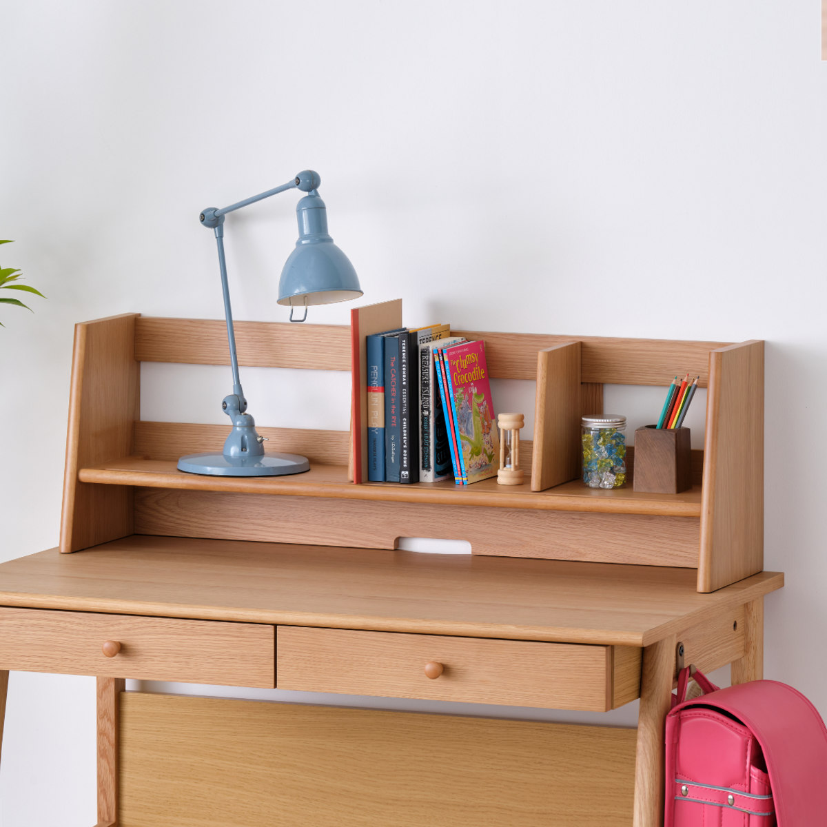 上棚 学習机用 幅99cm 木製 RESCO （ 机上 収納 デスク上 卓上 棚 本棚