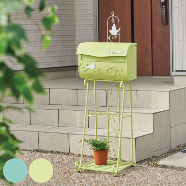 ポスト スタンドポスト Natural Garden 鍵付き （ 鳩 ハト 郵便ポスト