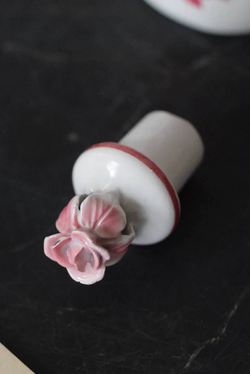 陶器ボトル.flower フランスアンティーク雑貨 香水瓶 フラワーベース