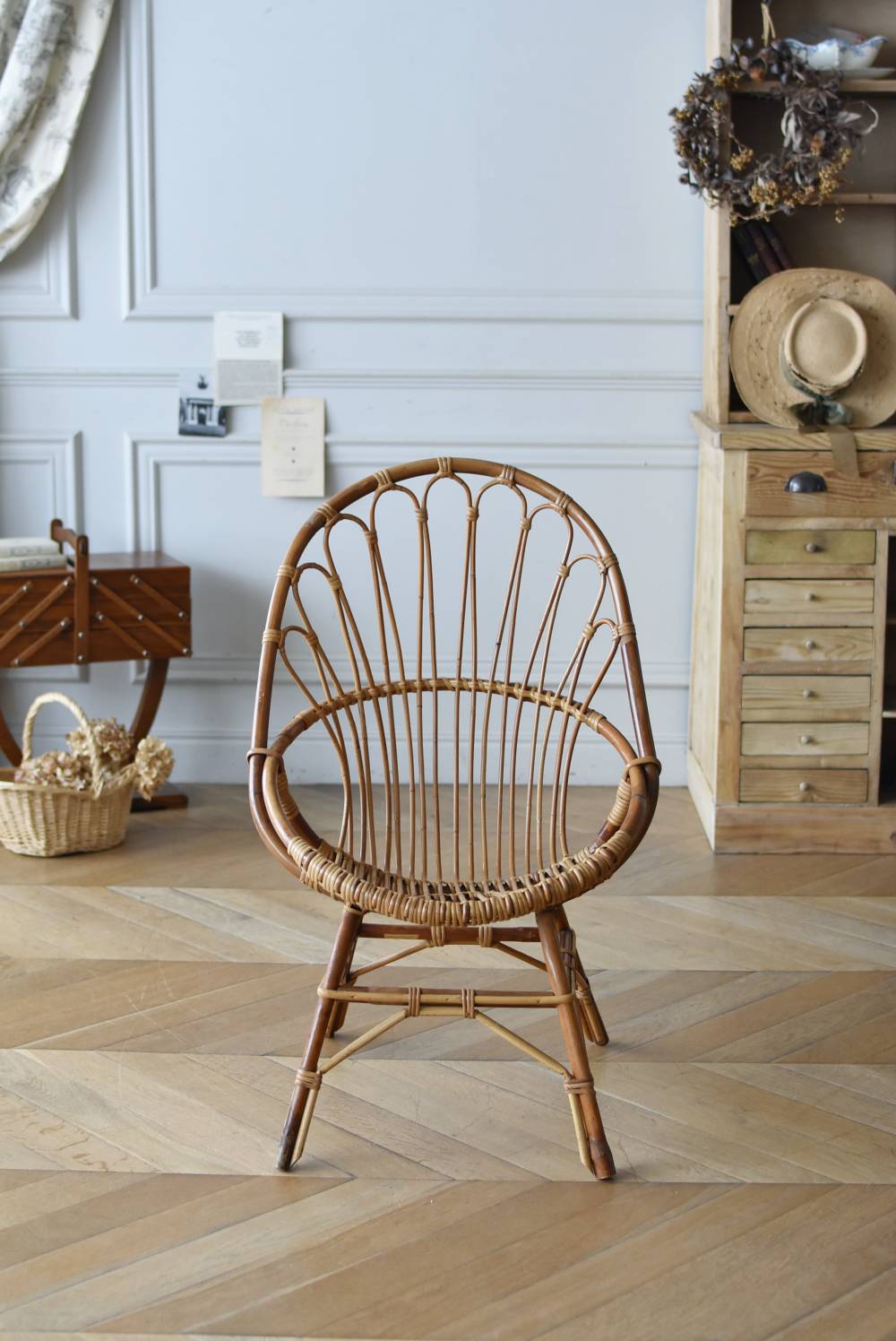 フランスヴィンテージ家具 ラタンチェア.8 ナチュラルインテリア