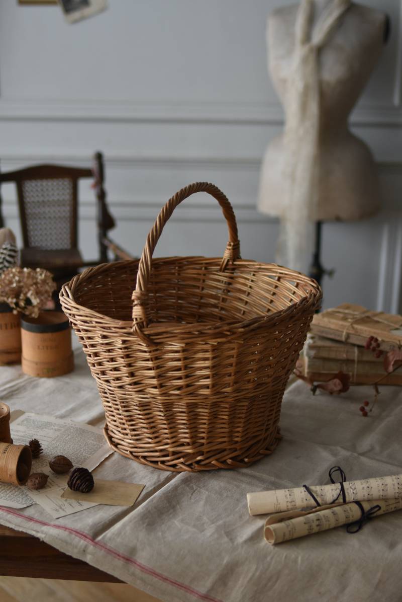 フレンチバスケット.6 フランス ヴィンテージ 籐籠