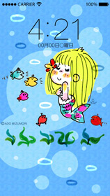 水森亜土 Summer Mermaid｜ホーム＆ロック画面商品詳細｜LOVE水森亜土
