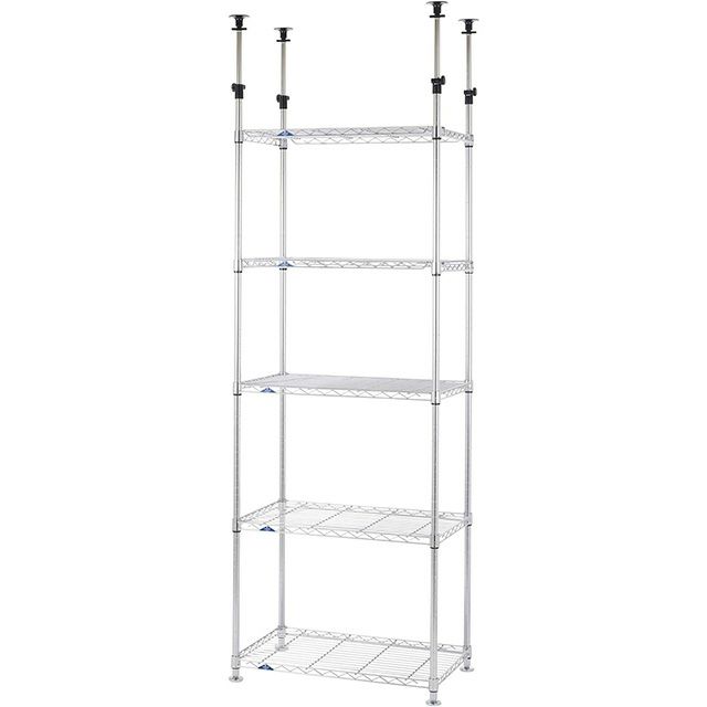 突っ張りラック 幅75cm 5段 ルミナススリム スチールラック テンション