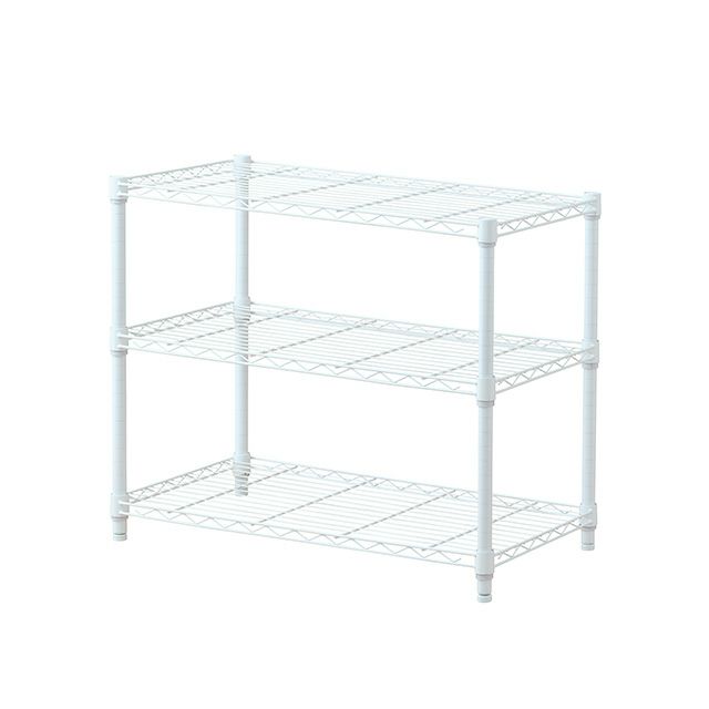 キッチンラック 幅80cm 3段 ルミナスラテ スチールラック ホワイト 幅