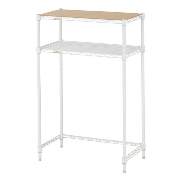 キッチンラック 幅60cm 2段 ルミナスラテ スチールラック ホワイト 幅