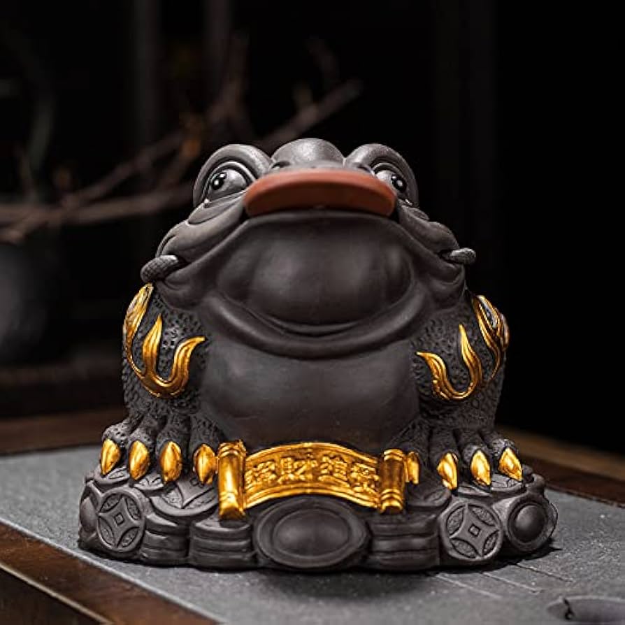 Amazon.co.jp: 銭蛙 金蟾 茶寵 三本脚の蛙 三足蟾 茶の寵 茶宠 茶台の