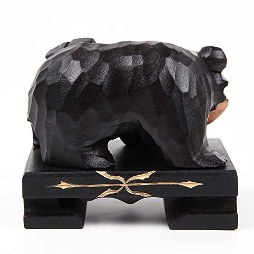 Amazon.co.jp: 木彫りの熊 鮭喰い熊 中 台付き : ホーム＆キッチン