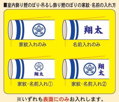 Amazon | 【高田屋人形店】室内鯉のぼり家紋入れ 家紋・名前入れ2
