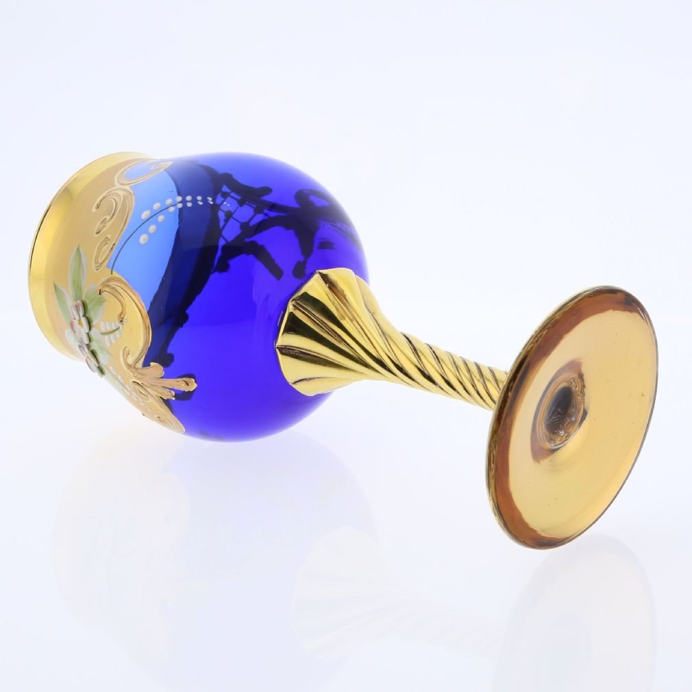 Amazon | GlassOfVenice 2個セット ムラーノガラス ワイングラス 24K