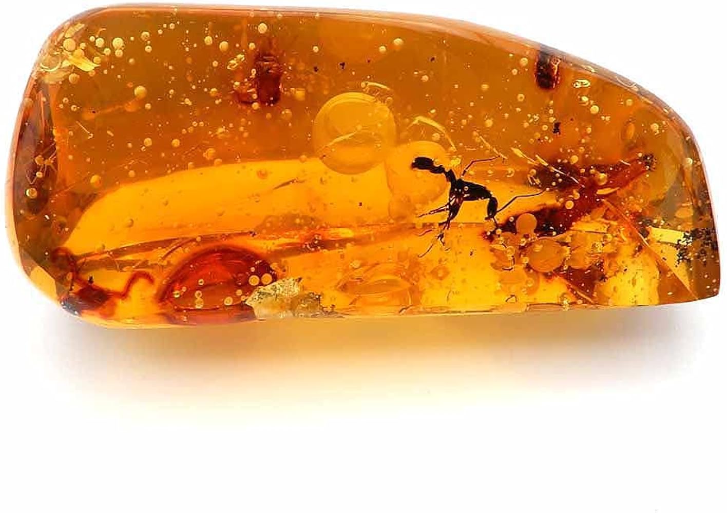 Amazon | 虫入り琥珀 原石 ルース 大蟻らしき虫 蜘蛛 動く気泡 ブルー
