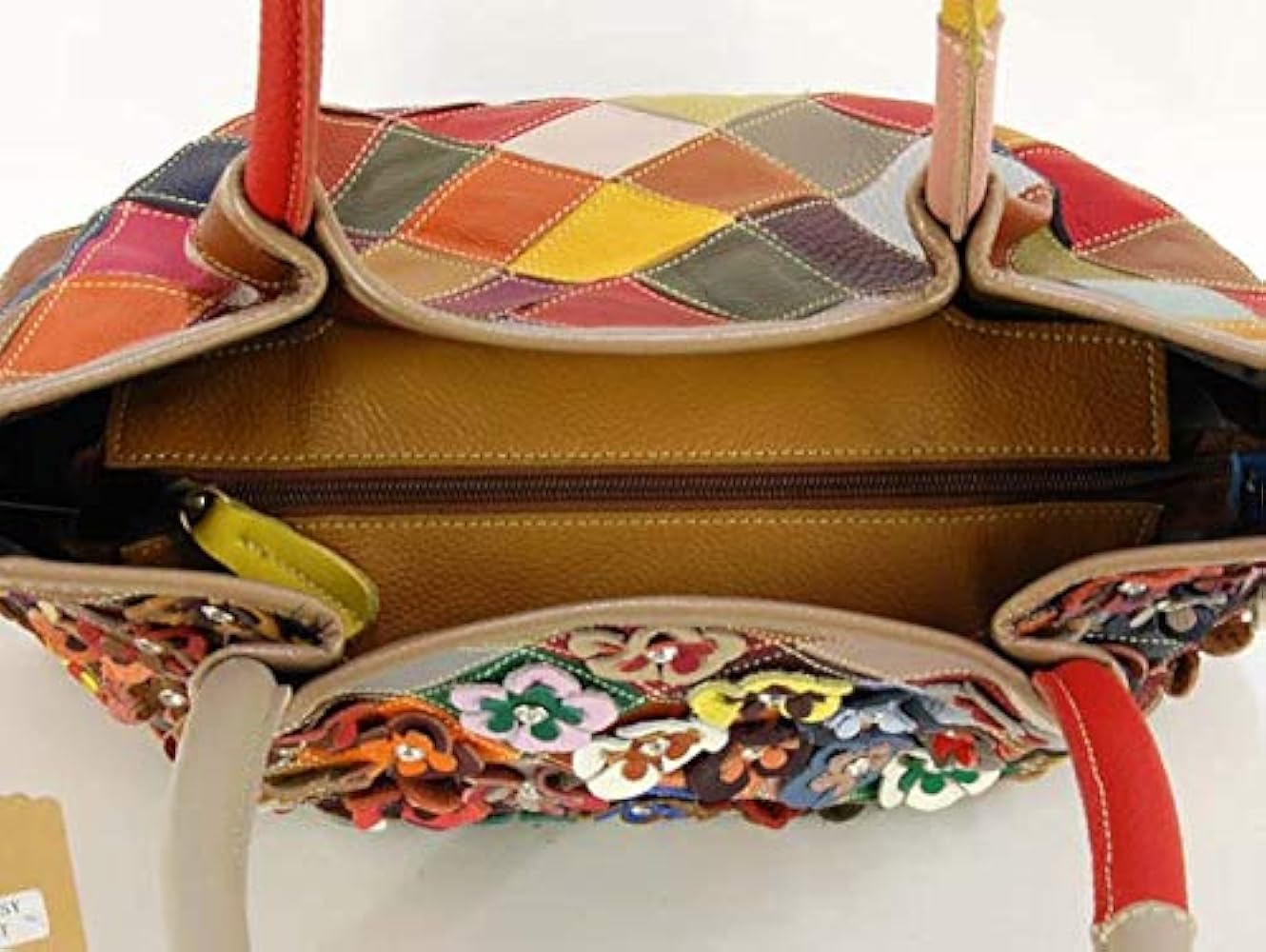 Amazon | [エスタシオン] 革 小花モチーフ2WAYバッグ【ビジュー