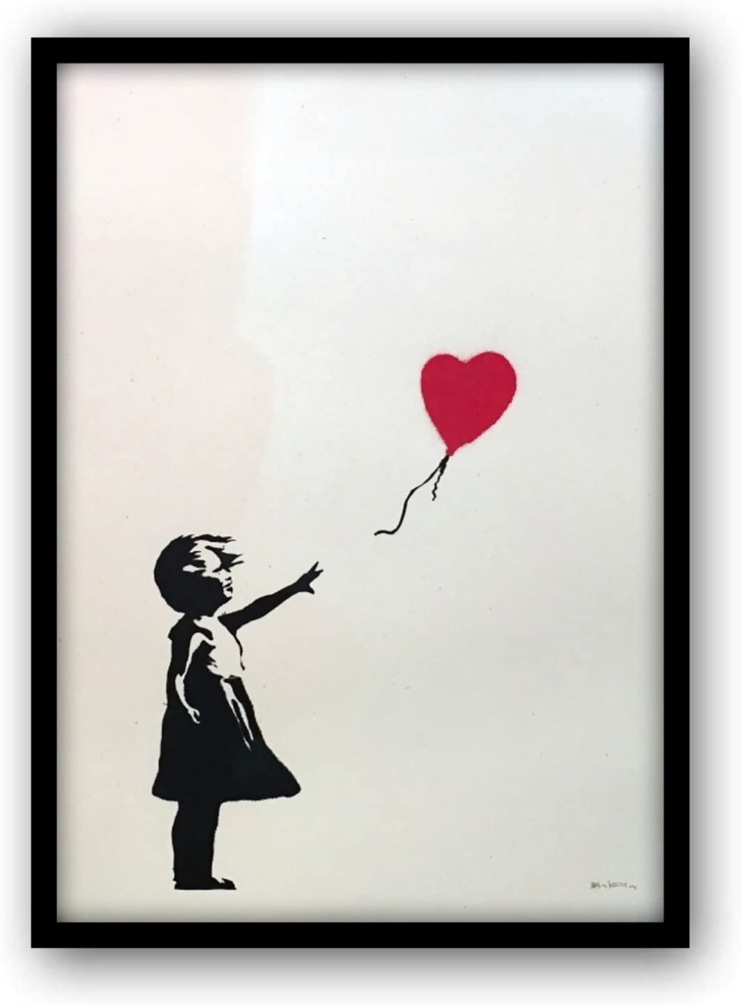 Amazon.co.jp: バンクシー 風船と少女 A4サイズ フレーム付き ポスター