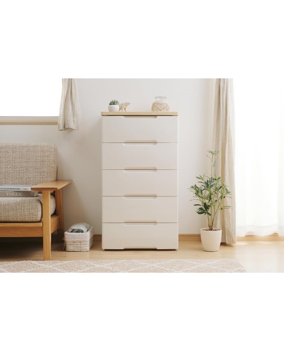 Amazon｜アイリスオーヤマ チェスト ラクラク引出し 木天板 5段 日本製