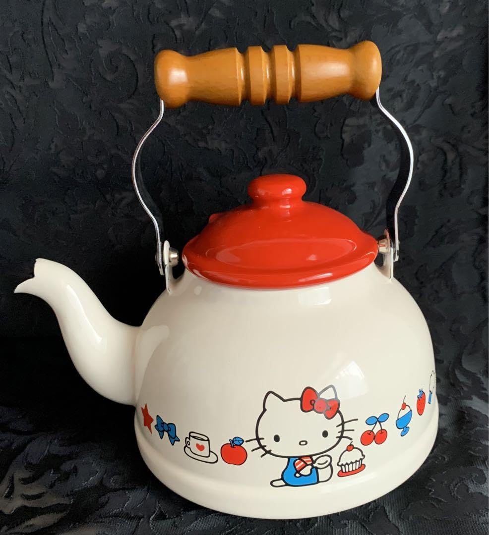 Amazon.co.jp: レトロハローキティ ホーローケトル やかん : ホーム