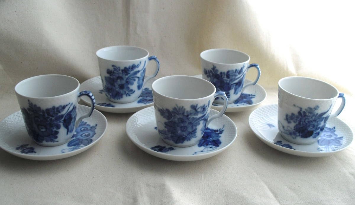 ロイヤルコペンハーゲン ブルーフラワー プレート5枚セット（直径21.5