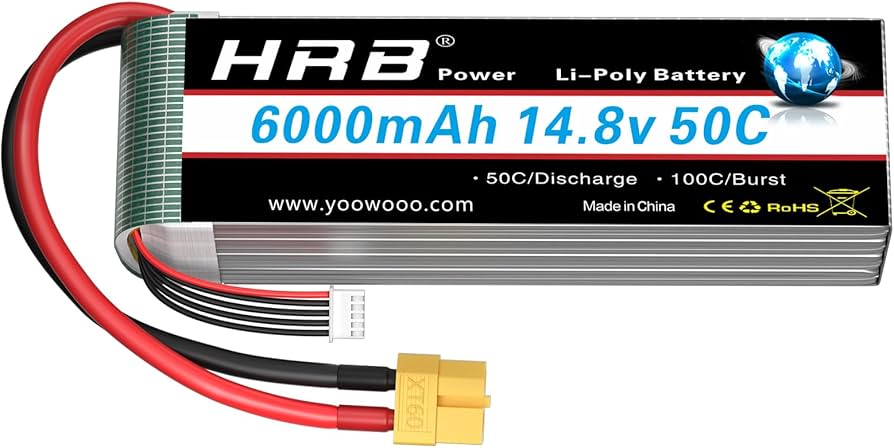 Amazon.com: HRB 14.8V 6000mAh 4S Lipo Battery Pack 50C with XT60