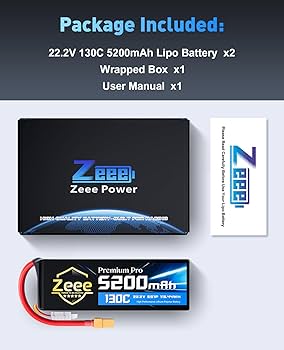 Amazon.com: Zeee Premium Pro 6S 5200mAh Lipo Battery 22.2V 130C