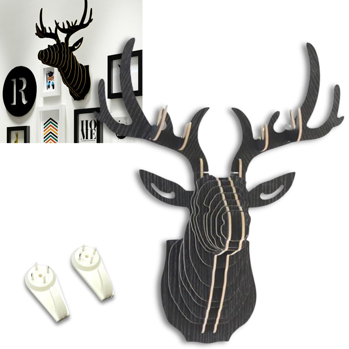 Amazon.co.jp: HINH 鹿のオブジェ 壁飾り 壁掛け アニマルヘッド 北欧