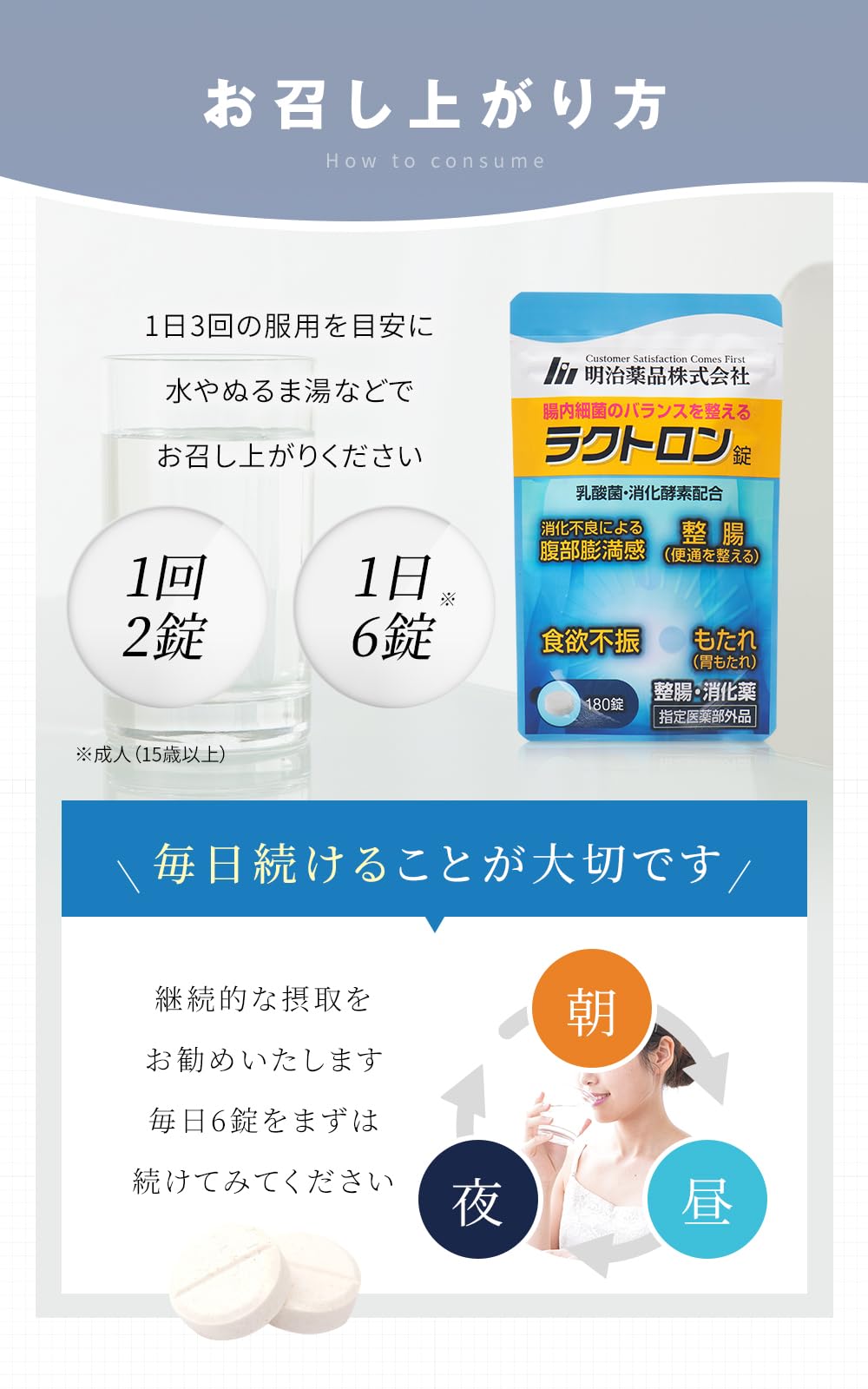 Amazon | 【指定医薬部外品】ラクトロン錠 3袋(540錠/90日分) 明治薬品