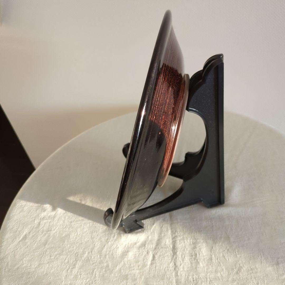 Amazon.co.jp: 丹波立杭焼 丹水窯 丹水作 飾り皿 大皿 飴釉押紋糠流し