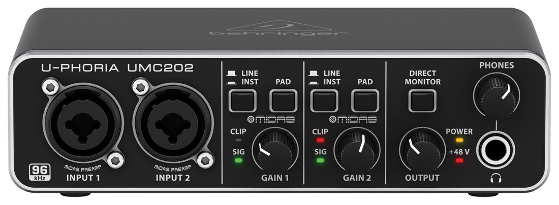 Amazon.com: Behringer U-PHORIA UMC202 Audiophile 2x2, 24-Bit/96