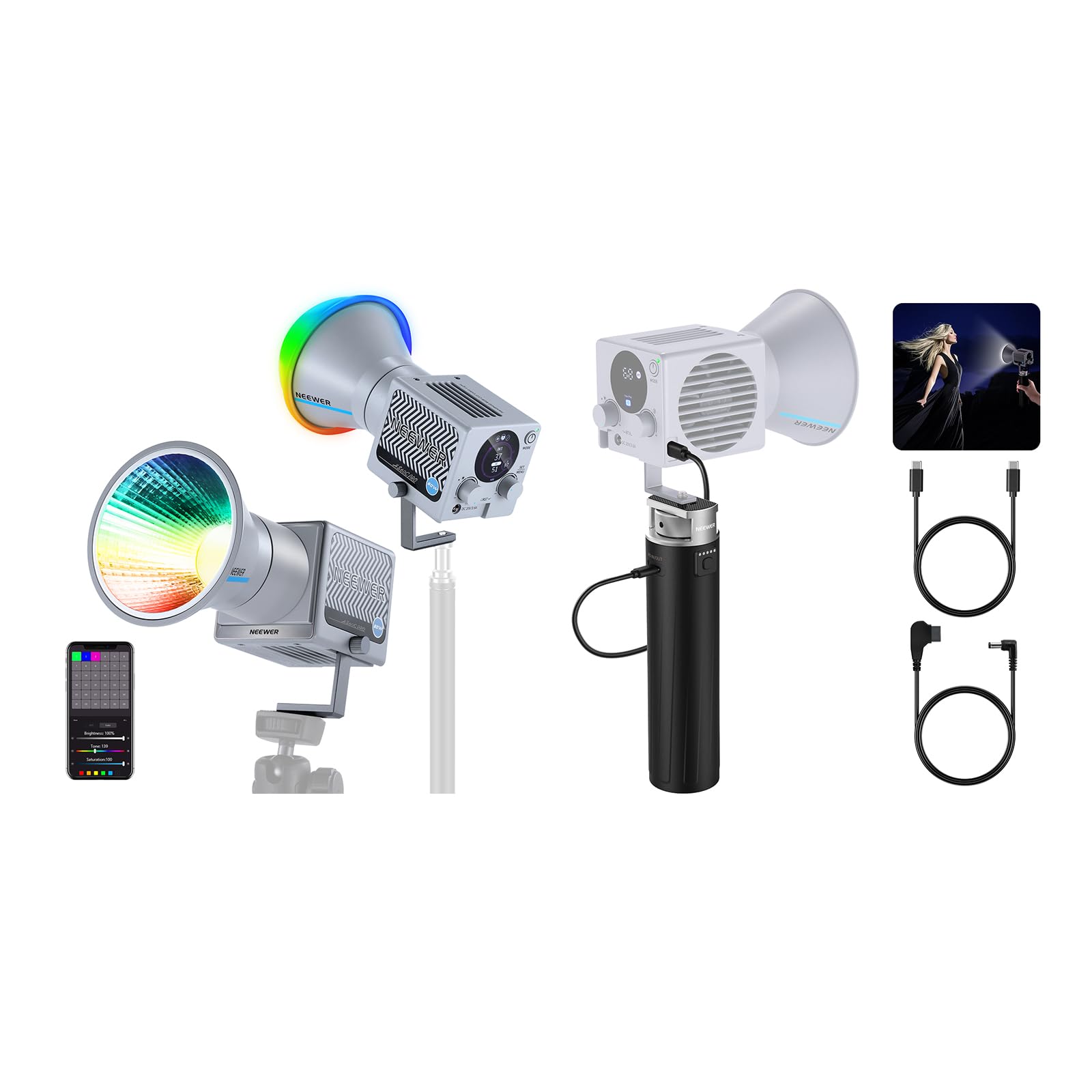Amazon.com : NEEWER HS60C Pro 60W Portable RGB LED Video Light