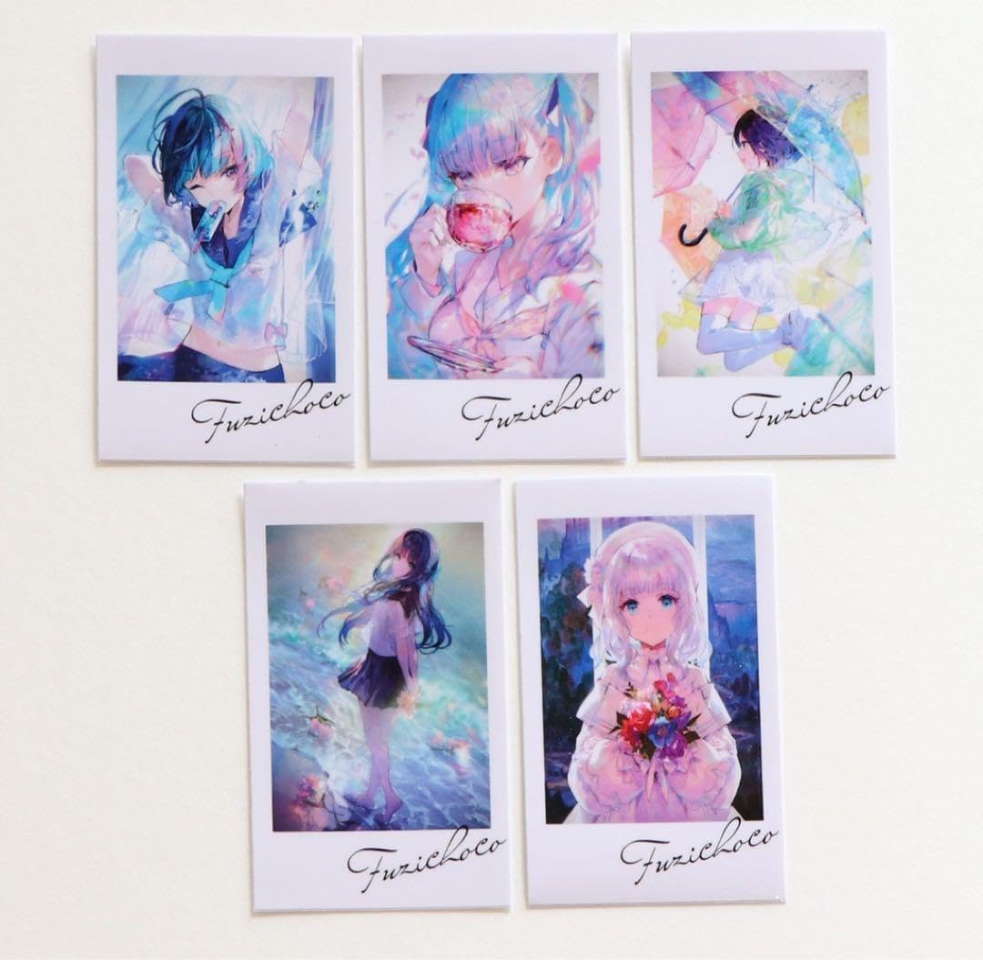 Amazon.co.jp: 藤ちょこ イラスト展 藤色巡り チェキ風ステッカー 5種