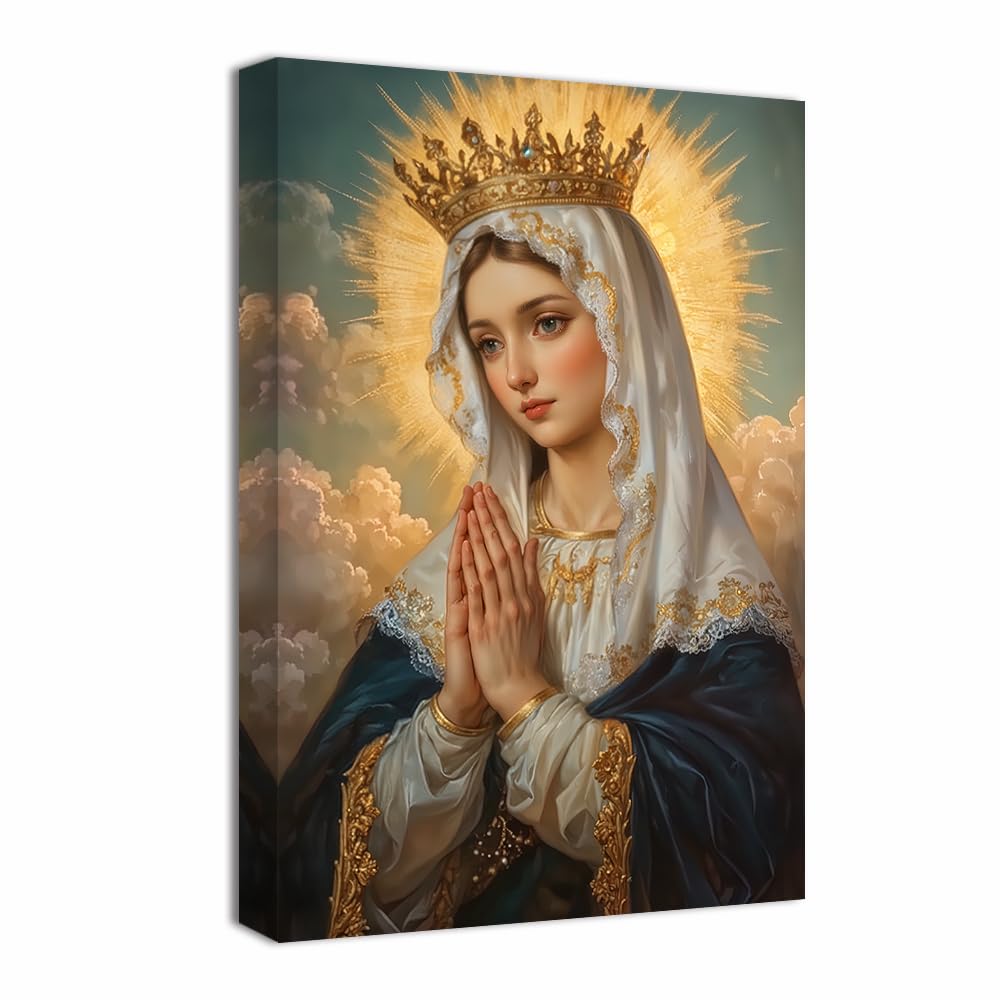Amazon.co.jp: ZQQART 聖母マリア キャンバスウォールアート 教会用